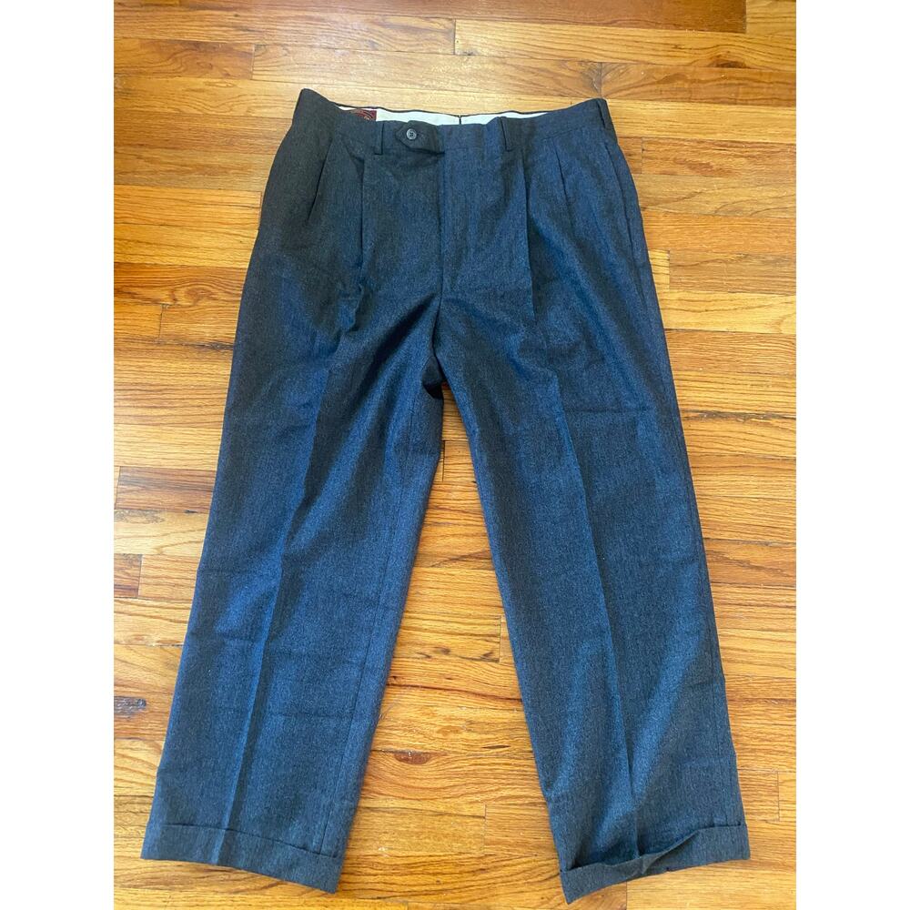 1976-1994 Corbin Solid Gray Wool Dress Pleated Trousers Dress Size: 36x29.5 USA